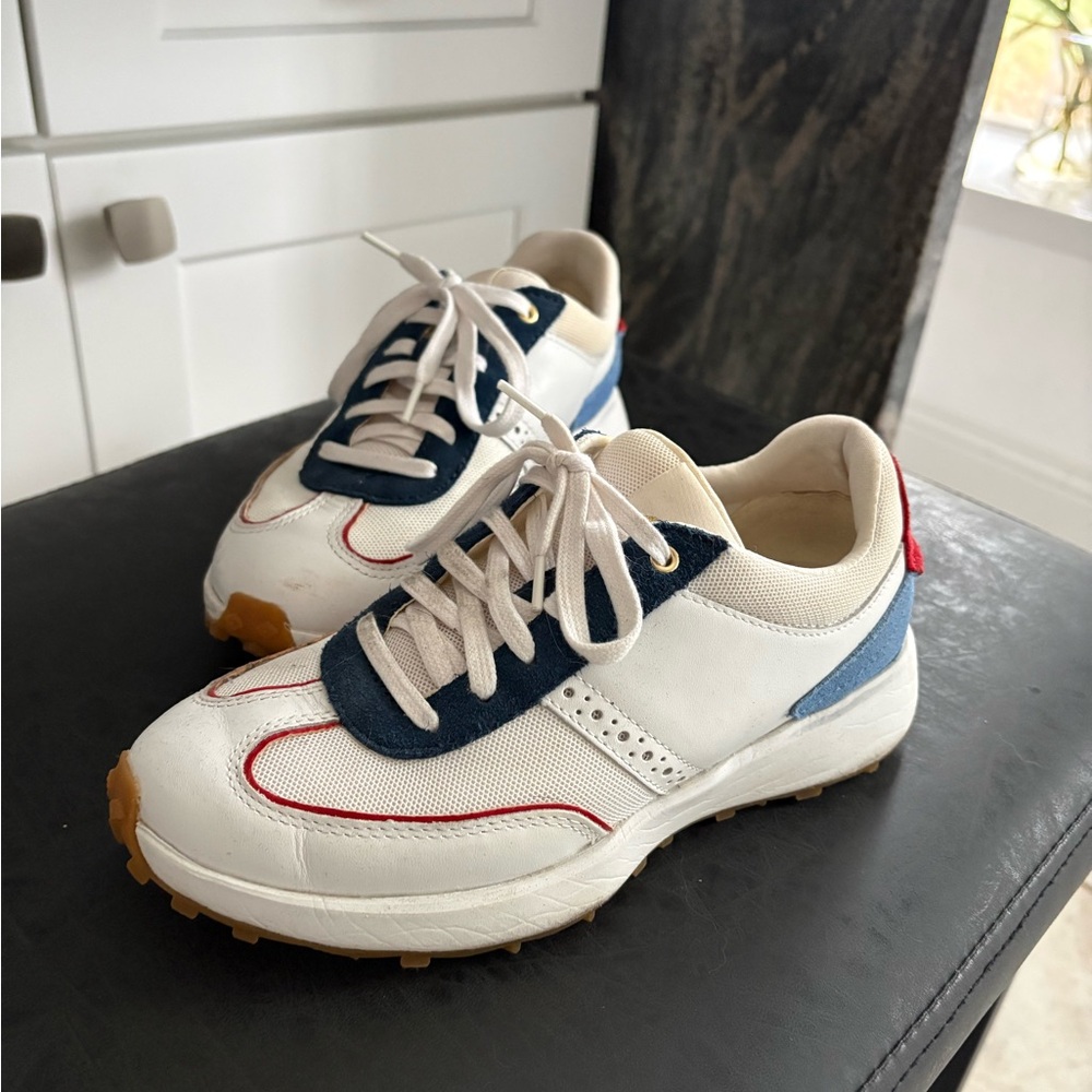 Cole Haan White & Blue Sneakers